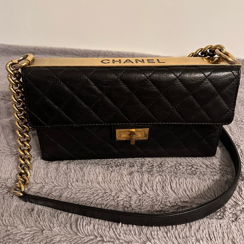 Chanel Black Quilted Leather Rita Flap Bag 2.55 Black Shoulder Bag Plaque, 2012